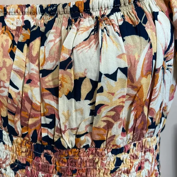 Free People Wren Printed Smocked Summer Mini Dress Size Large - Image 10