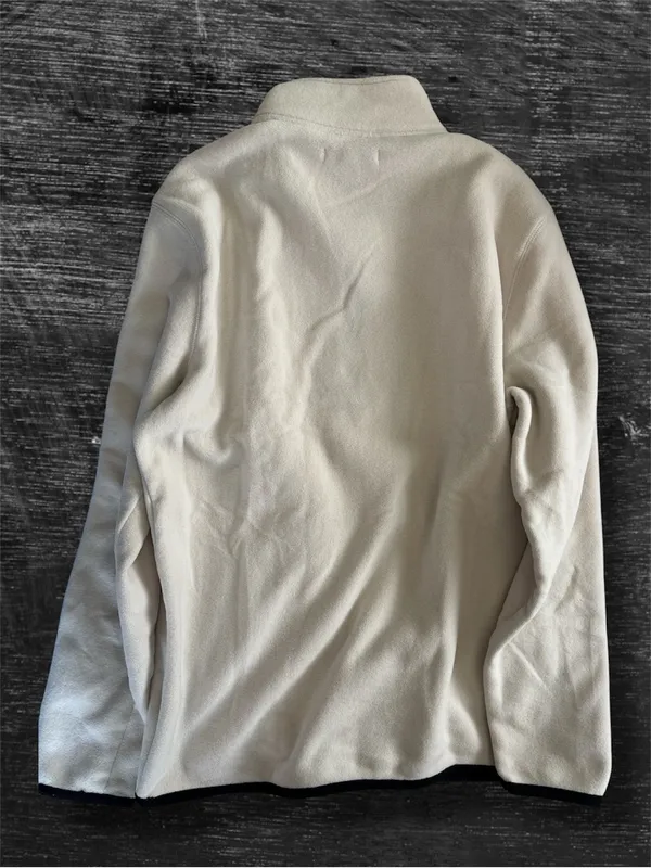 Banana Republic Cream Off White 1/4 Zip Arctic Fleece Pullover Sweatshirt Sz M - Image 5