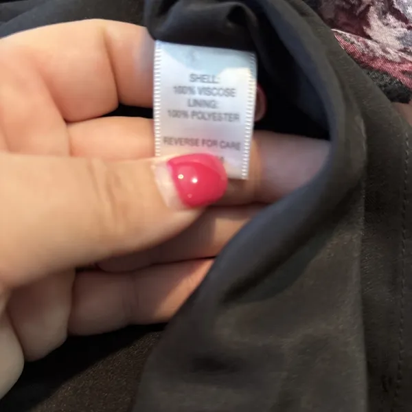 Garnet Hill Dress Women 12 Black Moody Floral Pockets Knee Length‎ Boho Artsy - Image 7