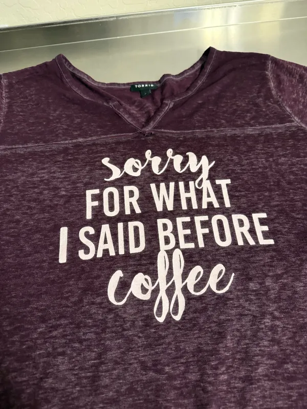 Torrid Purple Sarcastic Coffee T-shirt XXL Size 2 - Image 7