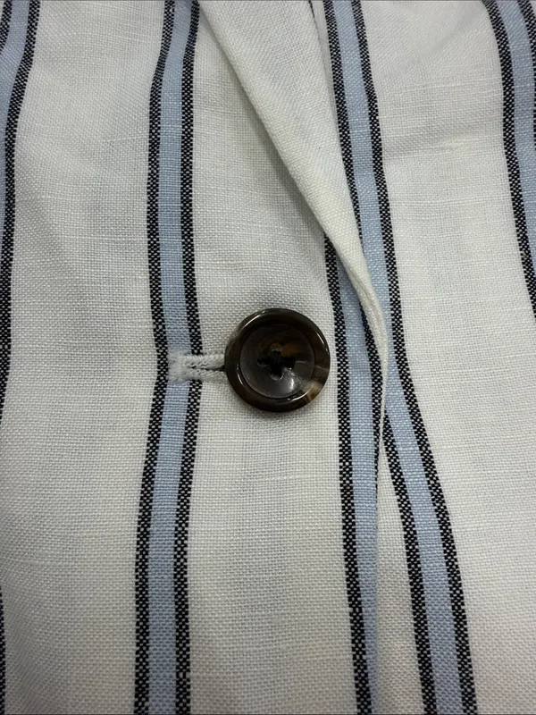 A New Day Blue & white White Linen Pinstripe Blazer - Image 11