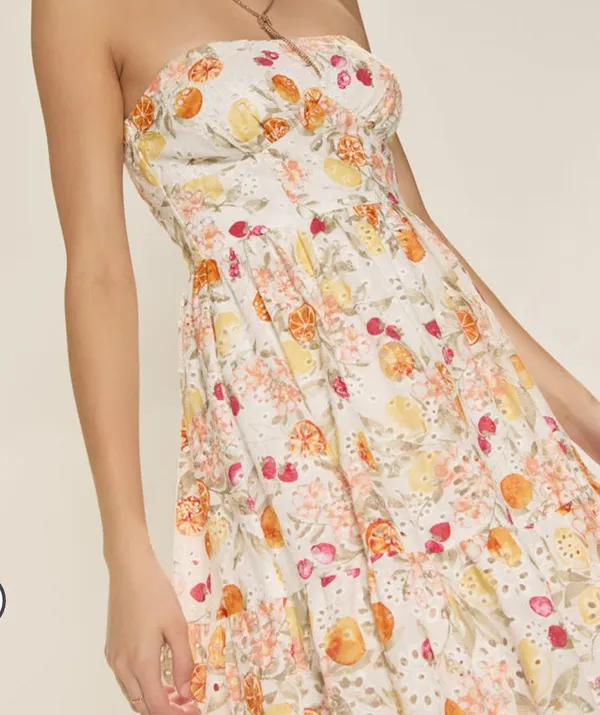Francesca's Becky Eyelet Fruit Midi Dress - Image 2