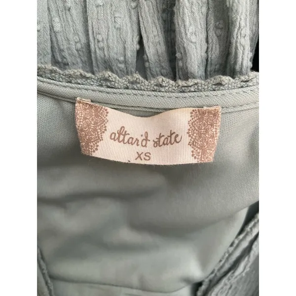 Altar'd State XS Sage Textured Cotton Dress Boho Cottagecore‎ Feminine Romantic - Image 8