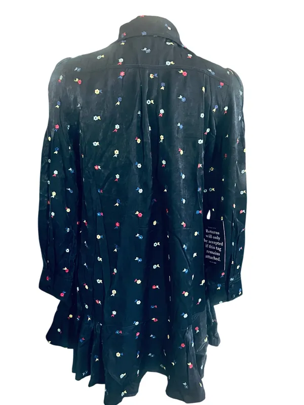 Tuckernuck Callahan Shirt Dress Navy Blue Embroidered Size Medium NWT - Image 9