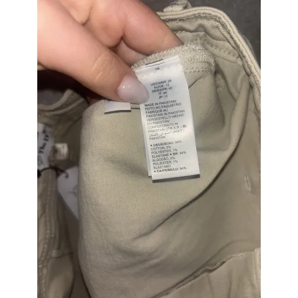 the drop‎ kori jeans wide leg nwt raw hem fray 29 Beige - Image 4