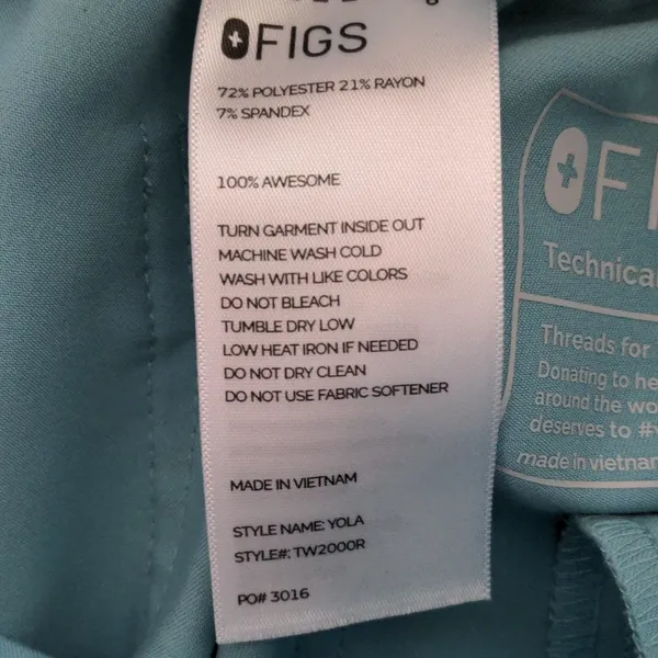 Figs Women's Teal Slim Straight Leg Pant Scrub Bottom‎ Size Extra Small Cargo - Image 16
