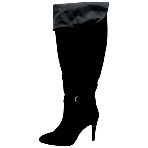 Rialto Clea Black‎ Faux Suede Over-The-Knee Boot 4 Inch Heel Special Occasion 9 - Image 5