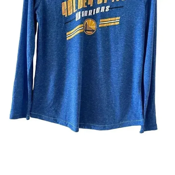 NBA Golden State Warriors Logo V Neck Adidas Women's Royal Long Sleeve Shirt SZ - Image 4