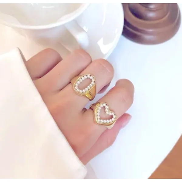 NWT PRETTY SOLID PEARL HEART RING, 18k‎ YELLOW GOLD OVER STERLING SILVER RING - Image 15