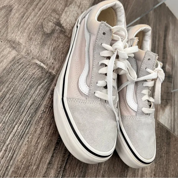 Unisex Vans Gray /Off White Sueden Lace Up Sneaker Shoes Womens :7 Mens:5.5 - Image 11