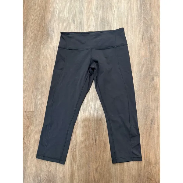 Lululemon Pace Rival Crop Black Athletic Running Leggings Size‎ 8 Mid Rise 20in - Image 2