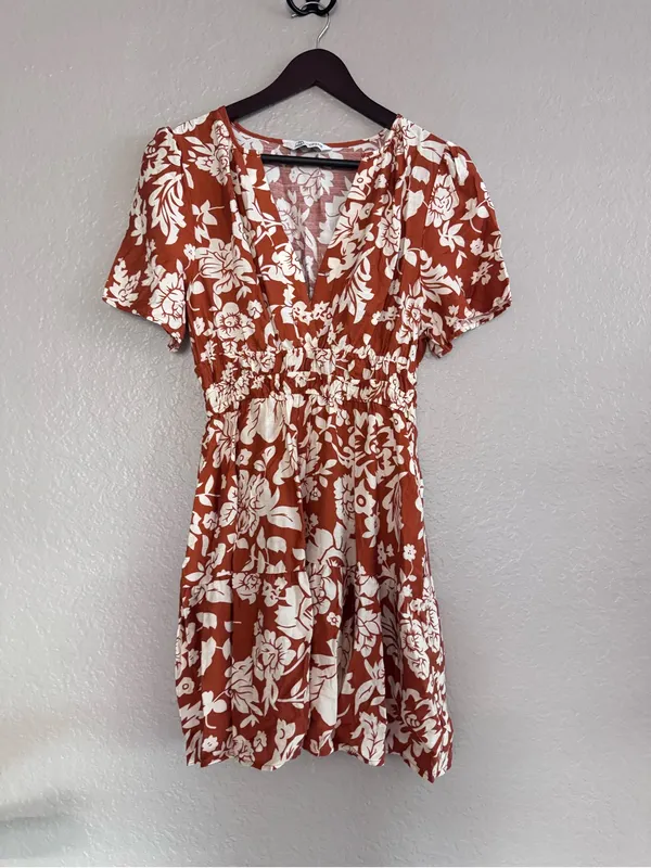 Cupshe • Mini Dress • Always & Forever • Floral Print • Orange • Small - Image 2