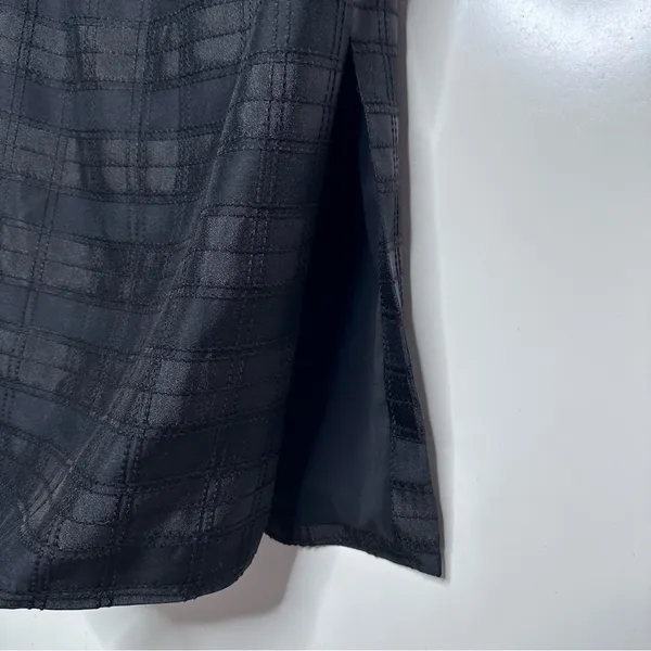 C/ MEO Collective Black Strapless Side Slit Plaid Refresh Cocktail Dress Size M - Image 8