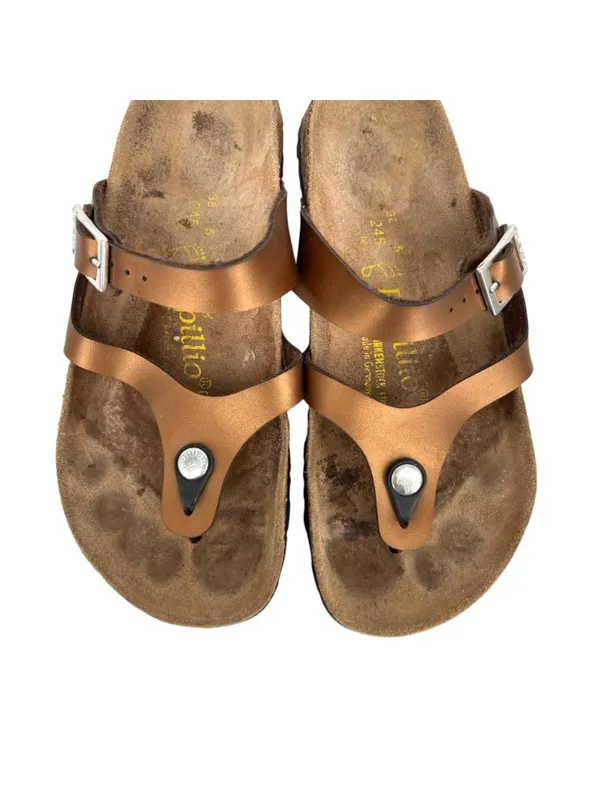 Papillio by Birkenstock Fussbett Strappy Comfort Sandals Bronze Size 38 US 7.5 - Image 9