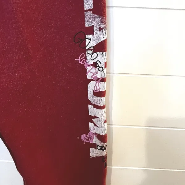 Victoria's Secret Pink Vintage Oklahoma Sweatpants Crimson & Cream Meet Pink Jones Mitchell Tag - Image 4