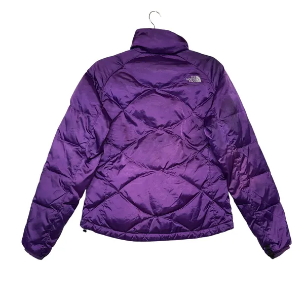 The North Face Womens 550 Down‎ Puffer Jacket Purple Diamond Quilted Small - Image 4