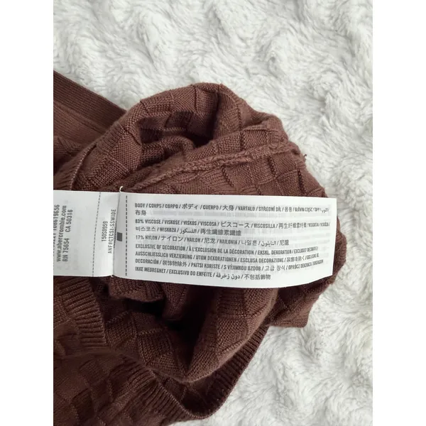 Abercrombie & Fitch Brown Checkered Knit Scoop Neck Classic Preppy Tank Top S - Image 5
