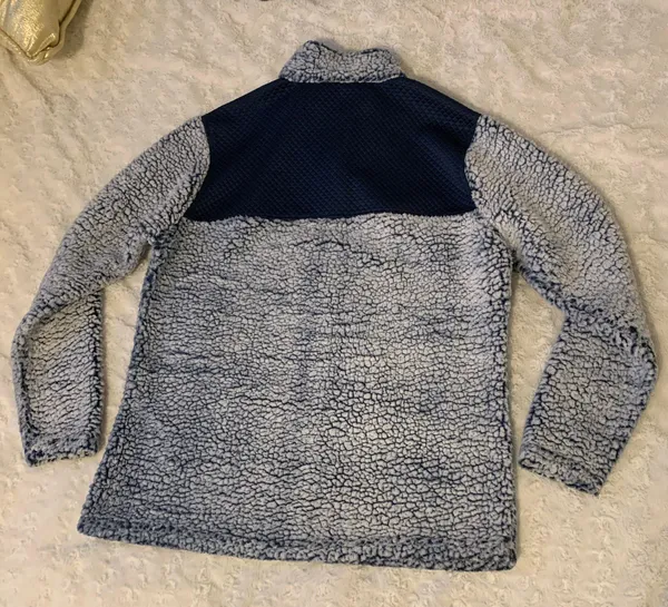 Sherpa Pullover Quarter Zip Blue Size M - Image 3