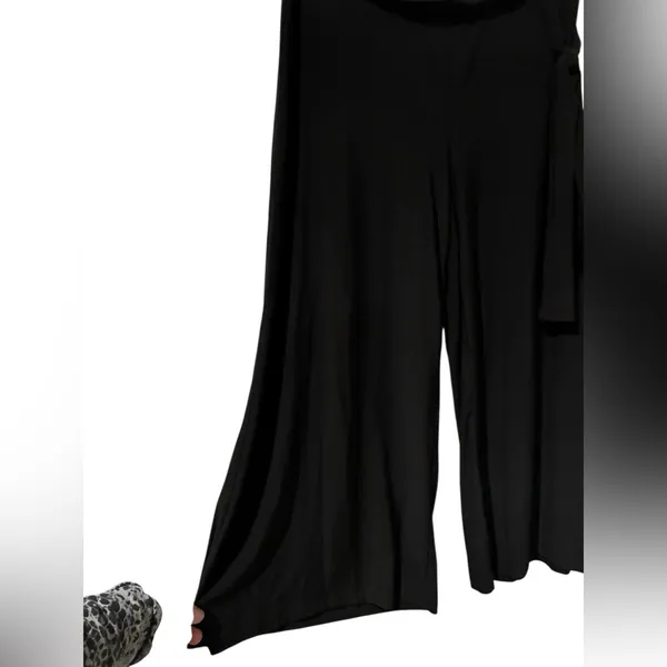 Jules & Leopold Classic Black Wide-Leg Below the Knee Pants Size M - Image 7