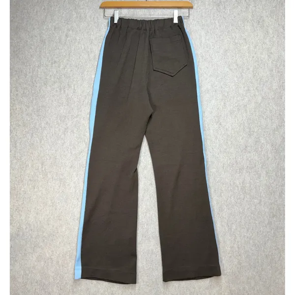 Drakkar Warmup Vintage Brown Blue Stripe‎ Knit Track Pants Womens Small Retro - Image 3