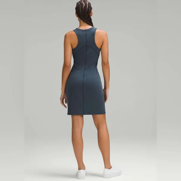Lululemon Ribbed Softstreme Slim-Fit‎ Tank Dress Size 12 True Navy NEW - Image 2