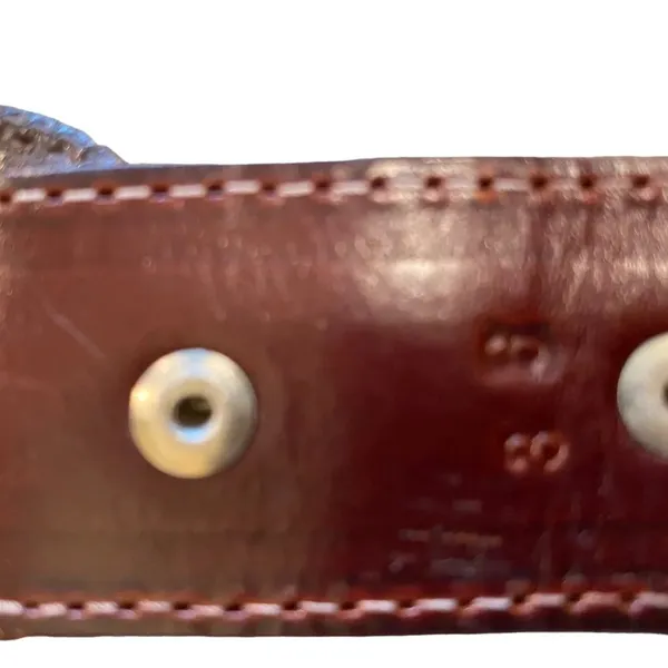 Vintage Brown Leather hand crafted belt timeless classic design minimalist - Image 10