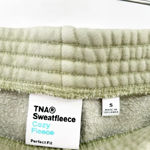 TNA Aritzia Women Sage Green Cozy Fleece Perfect Fit Jogger Sweatpants Size S - Image 5