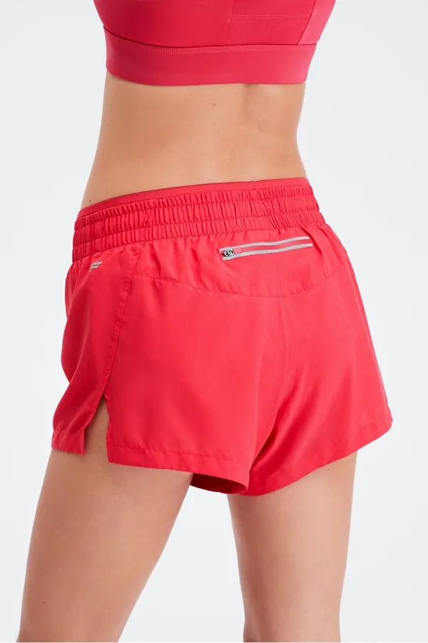 Fabletics Breathe Mid-Rise Run Shorts 3.5” Lipstick Red - Image 2