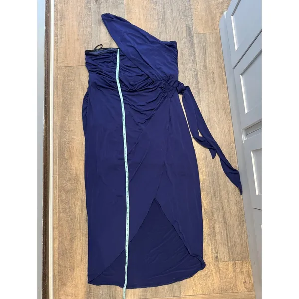 NWT ELOQUII Royal Blue One Shoulder Draped Ruched‎ Maxi Dress Size 22 Formal - Image 7