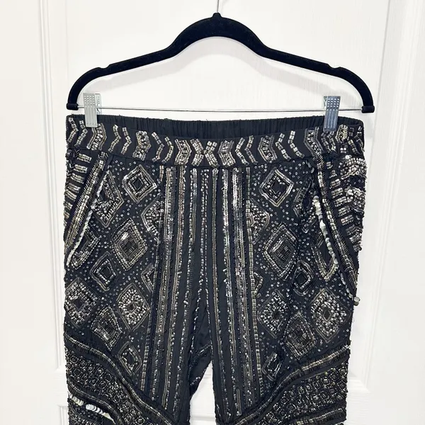 Calypso St. Barth Sequin Embellished Silk Jogger Pants - Image 4