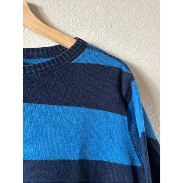 Y2K Vintage Cherokee Cotton Blue Stripe Crew Neck Sweater Womens Large - Image 2