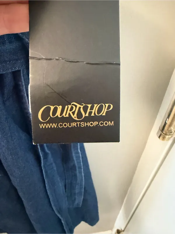$179 NWT urban Outfitters Courtshop Denim Anita Midi Dress Charming chambray M - Image 4