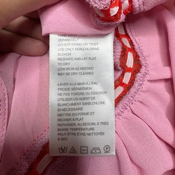Kimchi Blue Ivy Lace Inset Cami Pink Red Tie Front Urban Outfitters XS S - Image 7