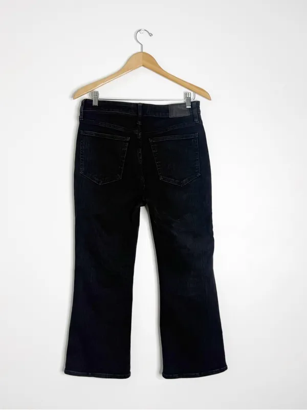 Madewell Curvy Kick Out Crop Jeans Black 29 Petite High Rise - Image 2