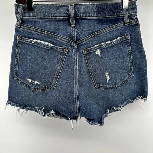 Abercrombie & Fitch Curve Love Mom Shorts 4" High Rise Distressed Cut Off 27" - Image 7