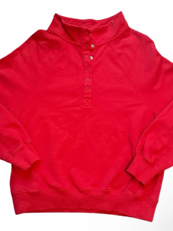 PARKE X Target XXS/XS Red Sweatshirt Women Snap Mock Neck - Image 2