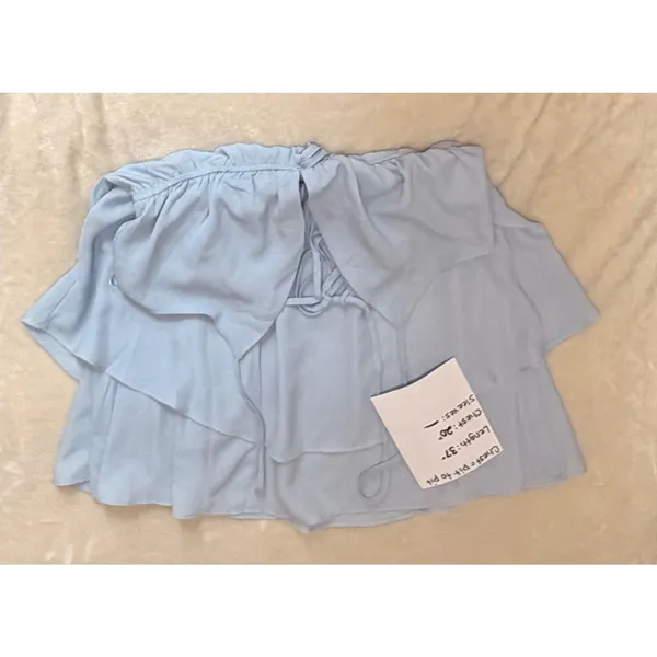 NWT Princess Polly Talking About Love Mini Dress Blue Babydoll Halter‎ Tiered 8 - Image 7