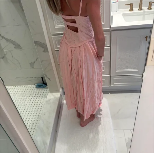 Free People Pink Midi Dress - Image 6