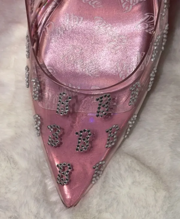 Barbie Aldo Pink Heels, Size 6.5, Transparent Rhinestone - Image 8