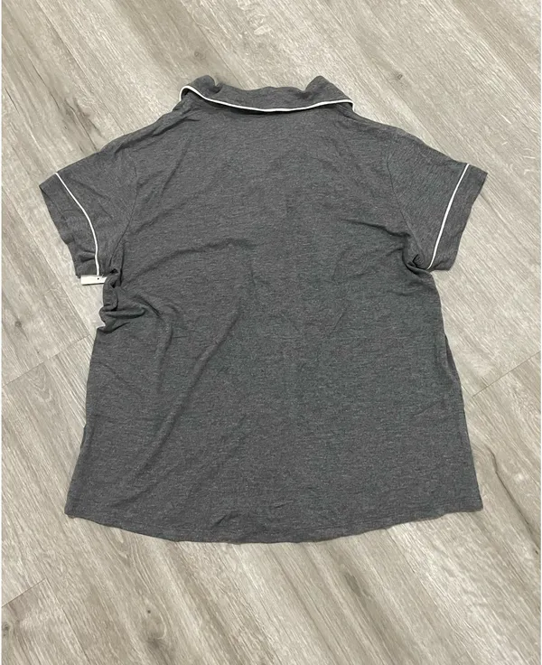 Stars Above gray short sleeve button up pajama top - Image 2