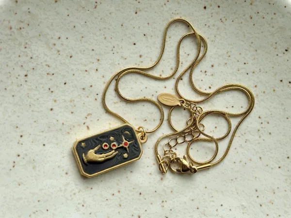 Handmade gold stainless steel celestial whimsical vintage necklace🌟 - Image 4