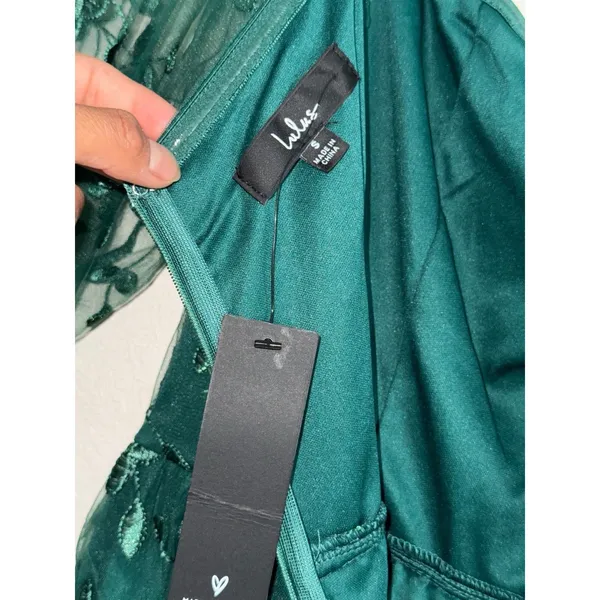 Lulus Darling‎ Charisma Emerald Mesh Embroidered Midi Dress Size Small NWT - Image 7