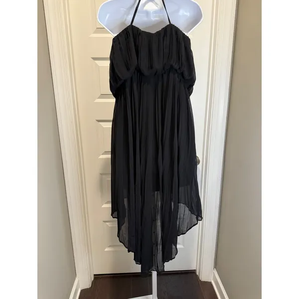 BCBGeneration Black Strapless Pleated High-Low Chiffon Dress‎ M elegant chic - Image 7