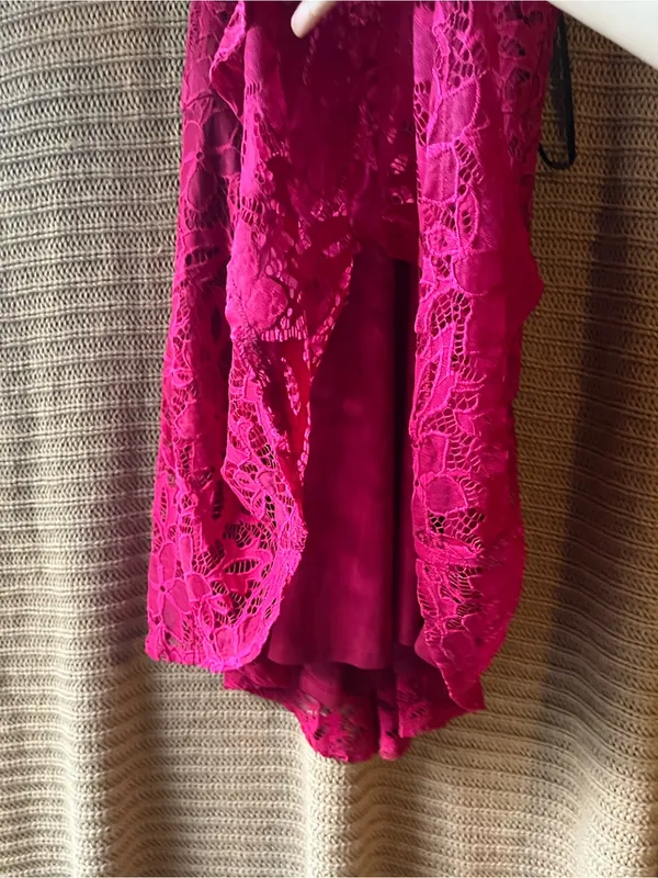 Material Girl Hot Pink Lace Mini Dress - Image 3