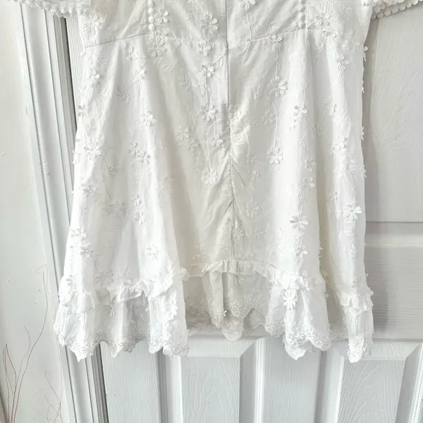 Showpo White Lightweight Fancy A Spritz Square Neck Embroidered Mini Dress 12 US - Image 12