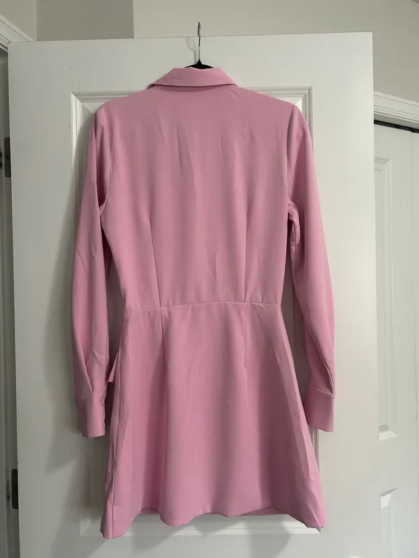 New Showpo Wanda Mini Dress Long Sleeve Faux Wrap Dress Size Small MSRP $109 - Image 10