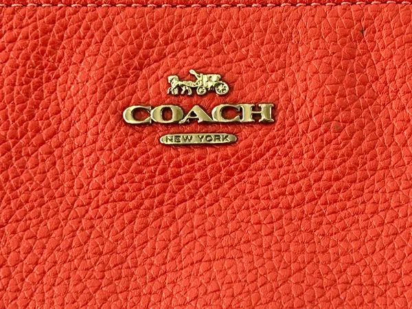✨ Coach Polished Pebble Leather Small Wristlet in Bright Red ✨ - Image 2