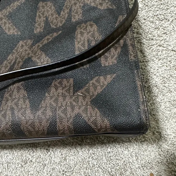 Michael Michael Kors Black and Brown MK Logo Tote with Shoulder Strap - Image 7