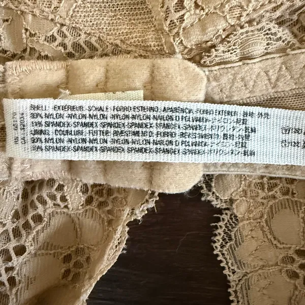 Intimately Free People Women's Galloon Lace Halter‎ Bra Top In Color Nude Sz S - Image 6