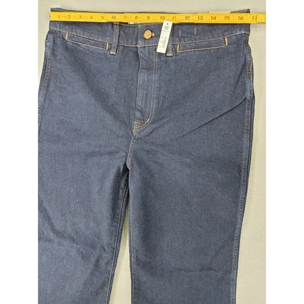 Madewell High-Rise Flare Jeans Women 31‎ Dark Blue Stretch Denim NEW - Image 4